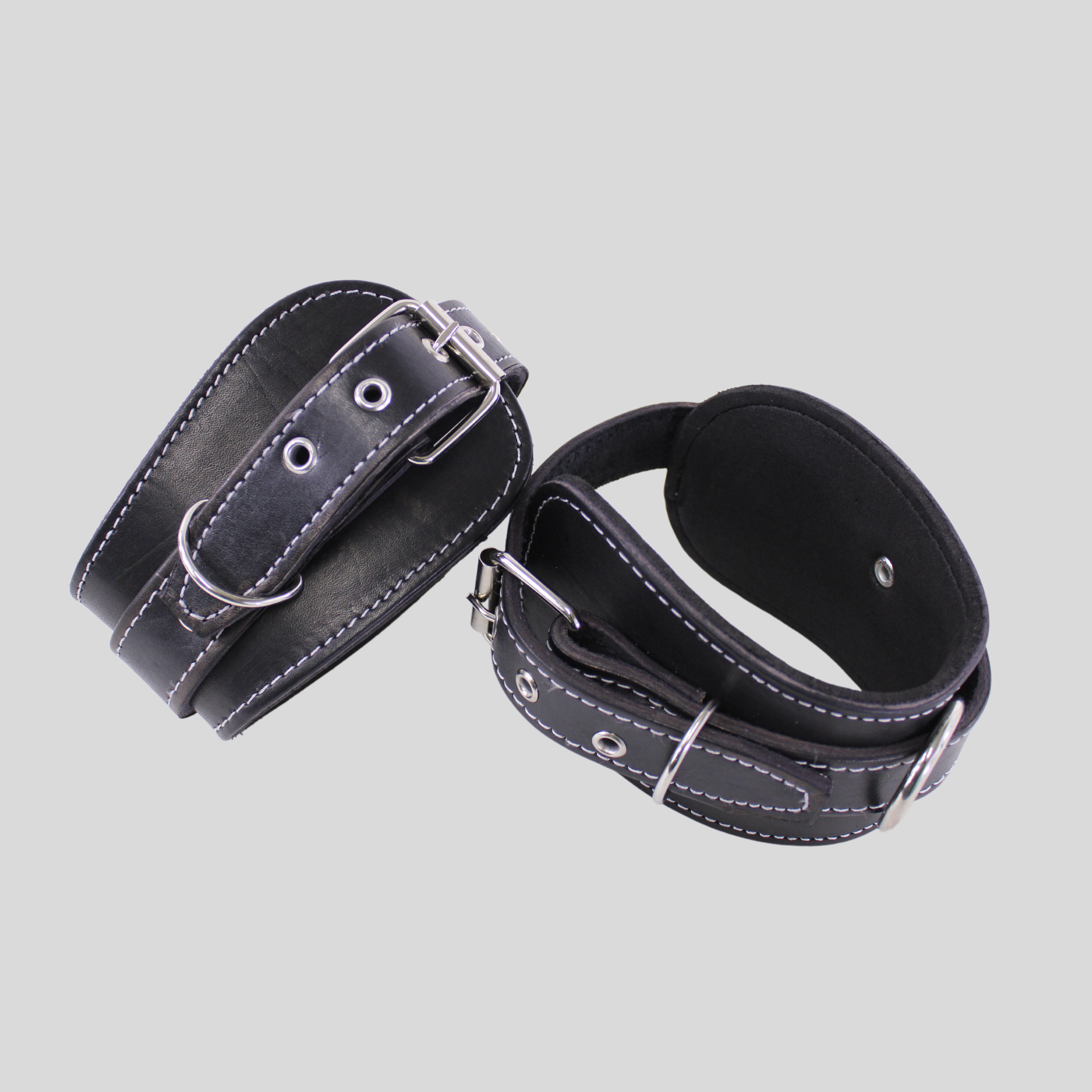 Par De Grilletes Para Tobillo De Cuero Negros Diseño Duradero Y Estiloso Alta Calidad Sujecion Firme Y Cómoda Accesorios Diarios