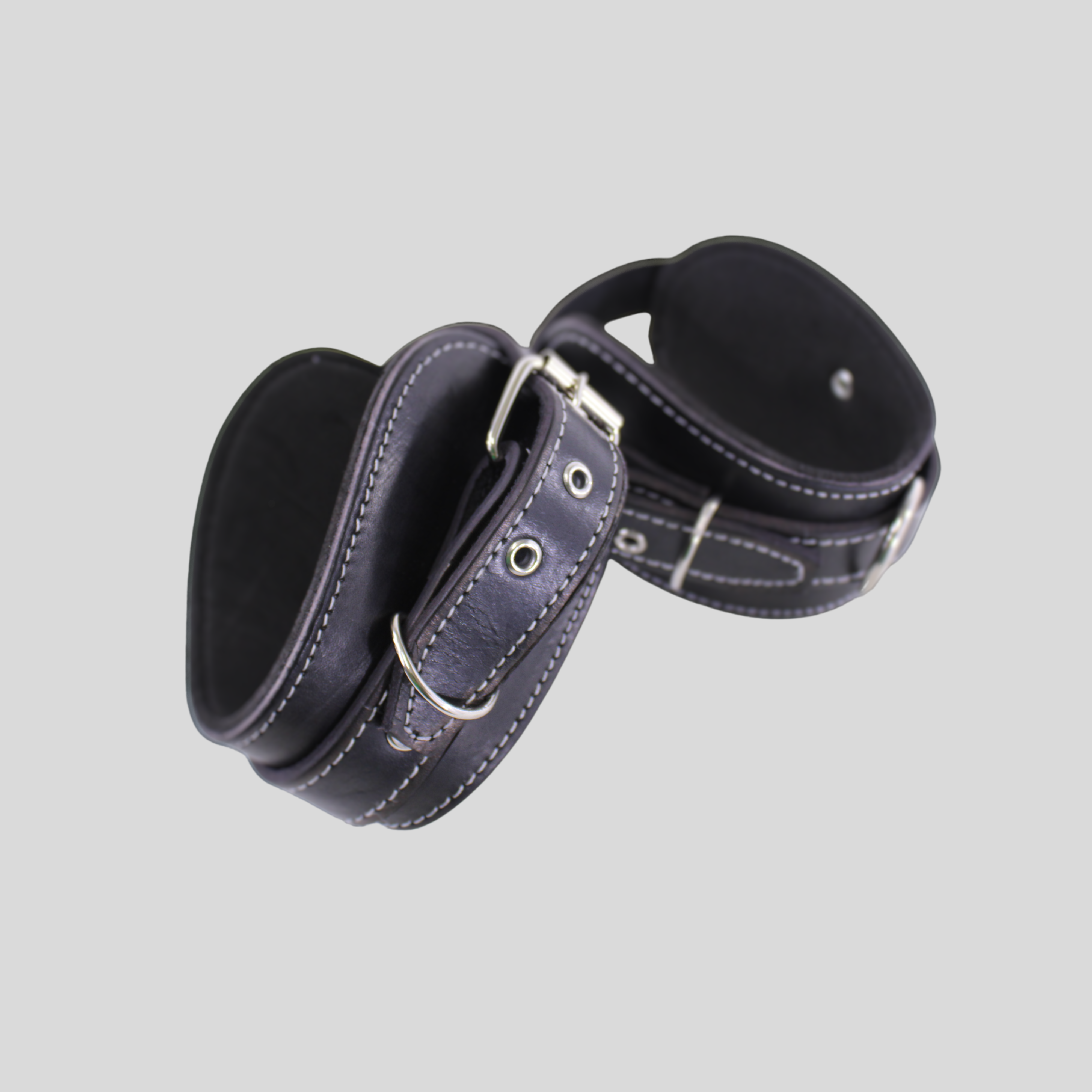 Par De Grilletes Para Tobillo De Cuero Negros Diseño Duradero Y Estiloso Alta Calidad Sujecion Firme Y Cómoda Accesorios Diarios