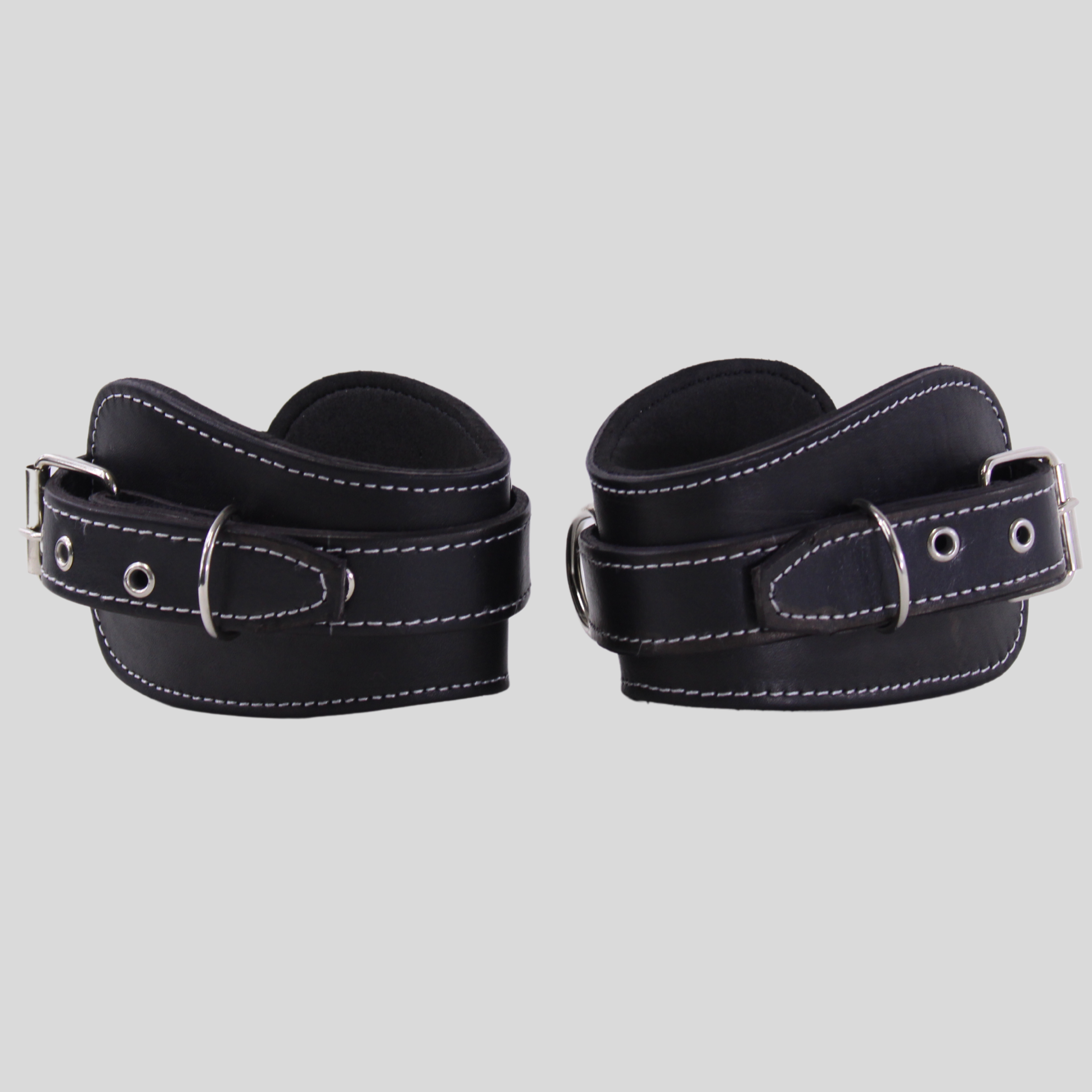 Par De Grilletes Para Tobillo De Cuero Negros Diseño Duradero Y Estiloso Alta Calidad Sujecion Firme Y Cómoda Accesorios Diarios