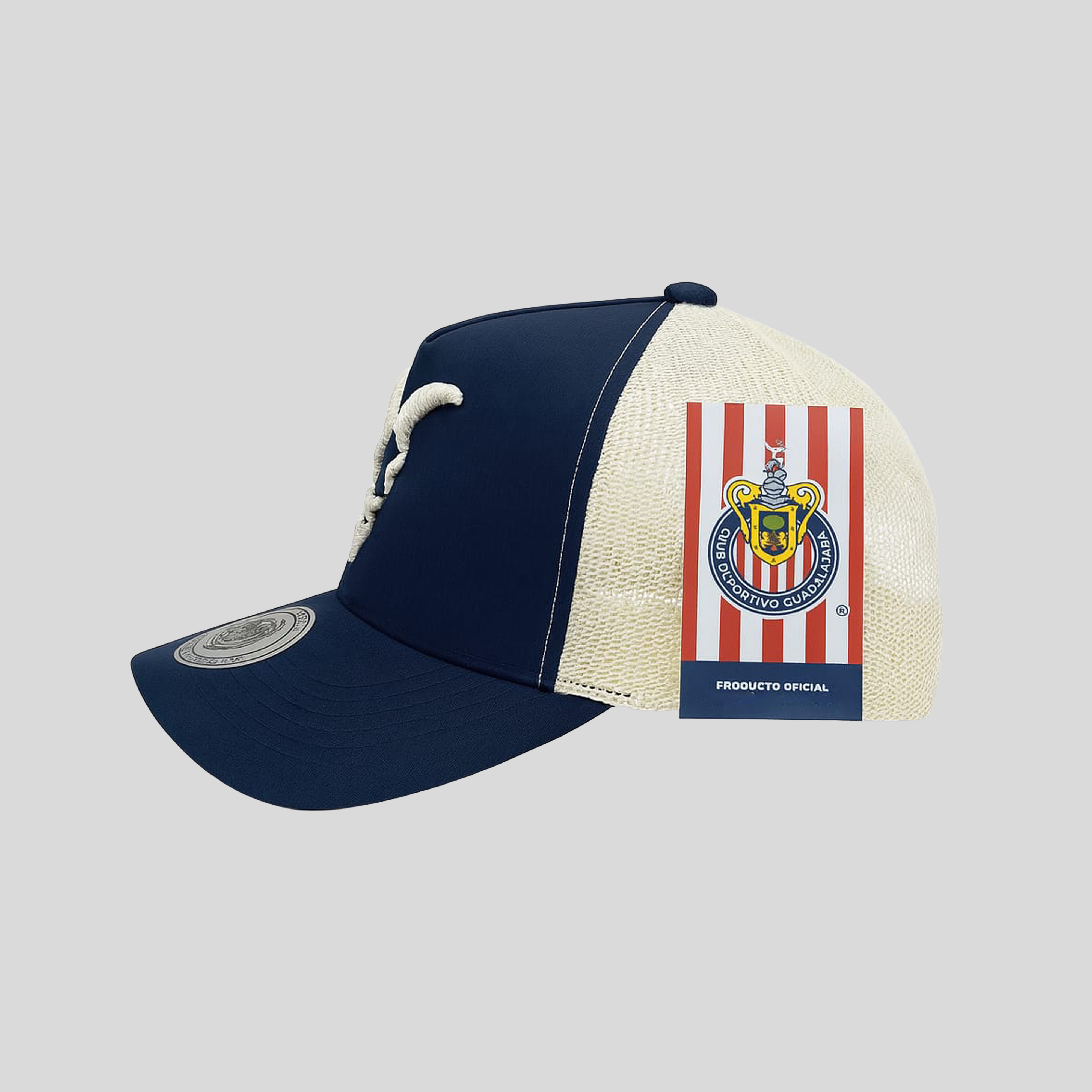 Gorra De Malla Azul Oficial Chivas Club Unión Unisex De Gamuza