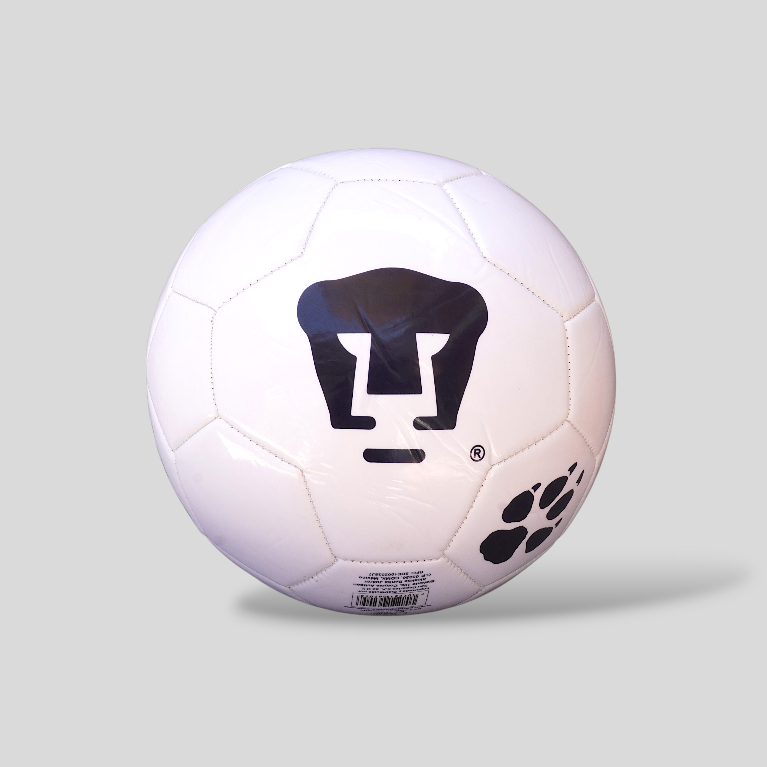 Balón Fútbol Club Pumas Tamaño 5 Cosido Blanco con Azul