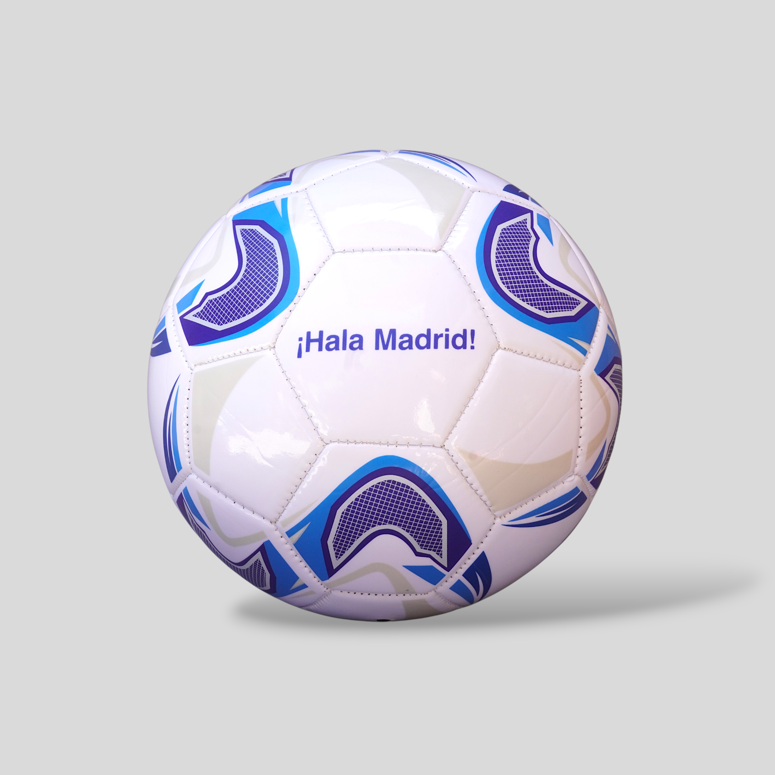Balón de Fútbol Real Madrid Blanco y Rosa Número 5 Cosido