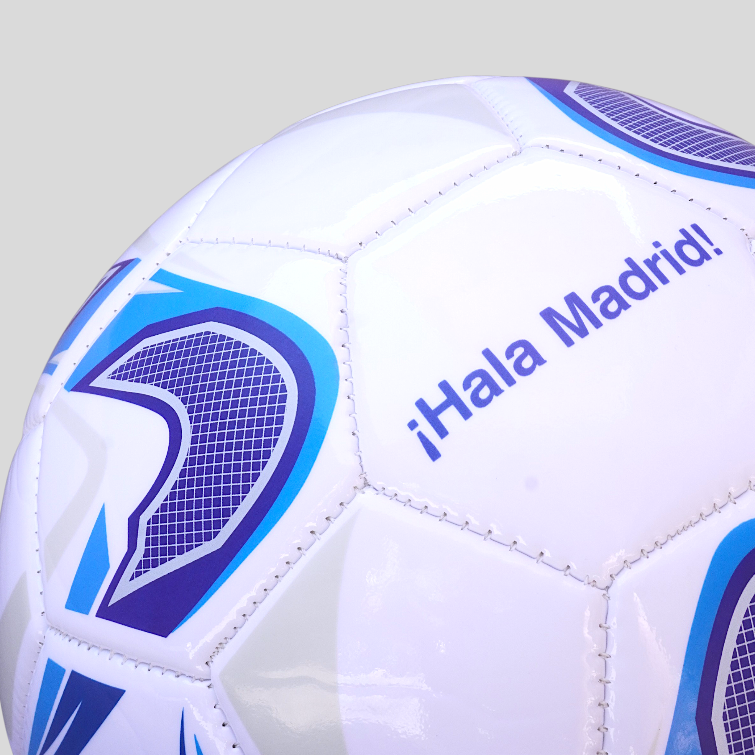 Balón de Fútbol Real Madrid Blanco y Rosa Número 5 Cosido