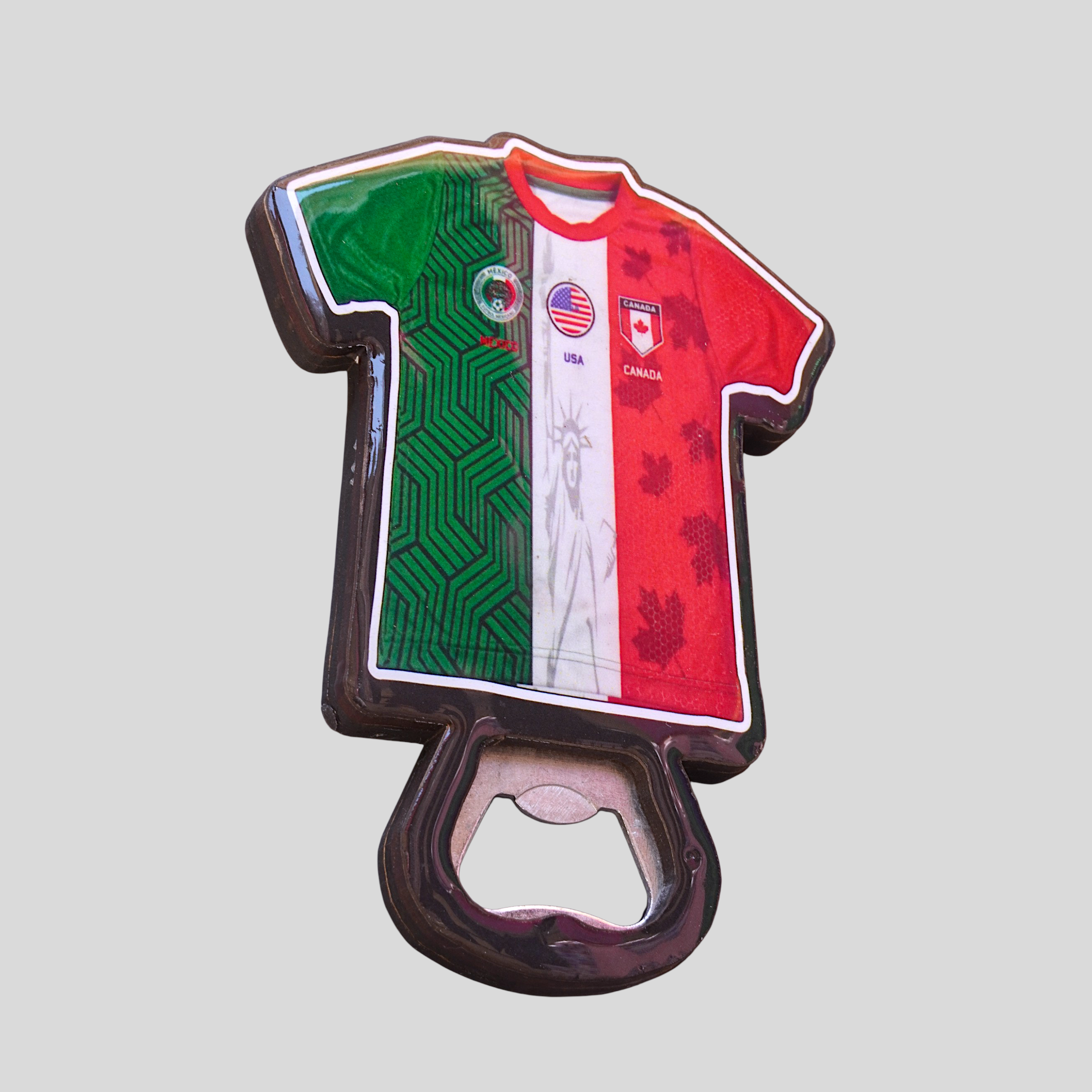 Destapador con Diseño de Fútbol Usa, Mex, Can