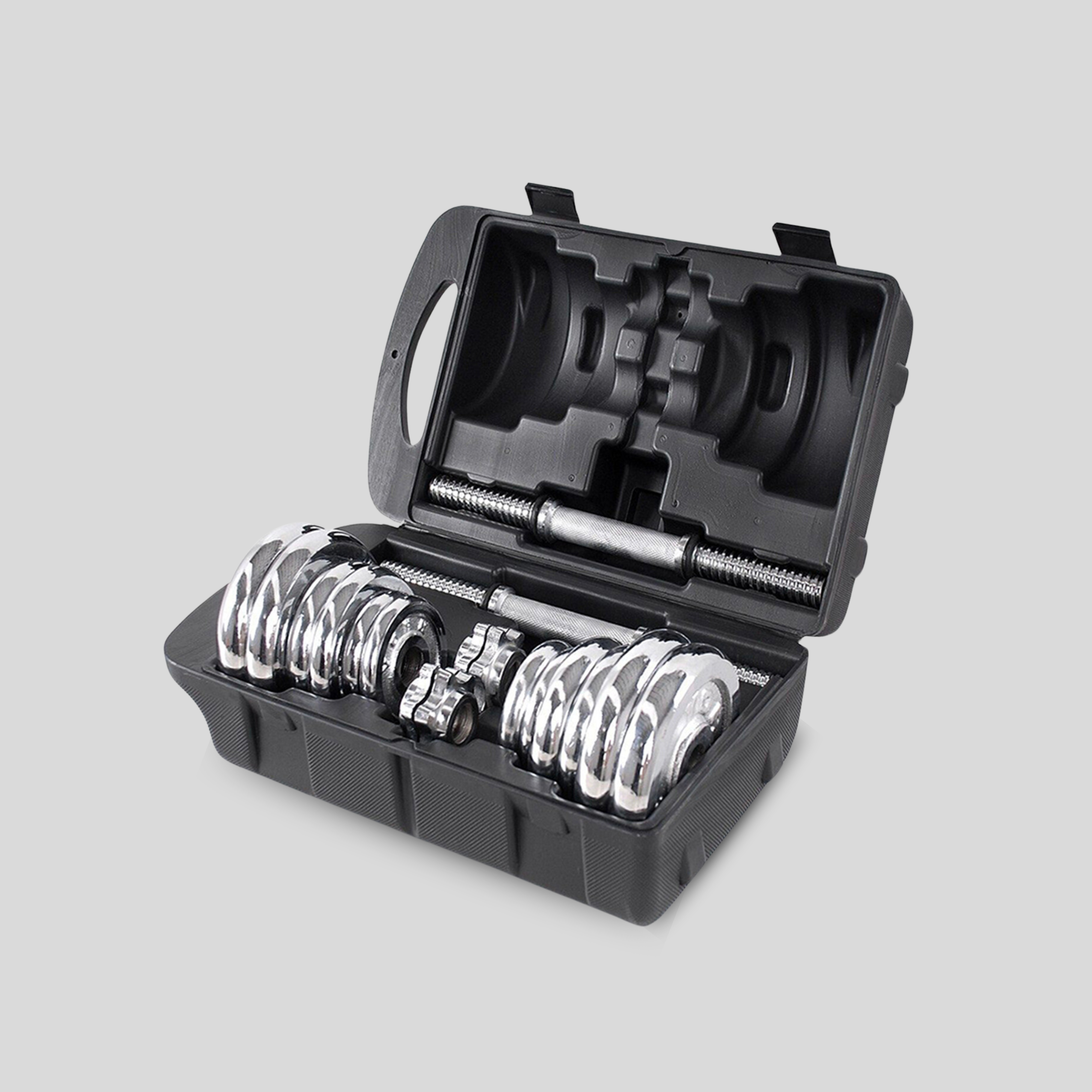 Set de Mancuernas 20 Kg Peso Ajustables Cromadas