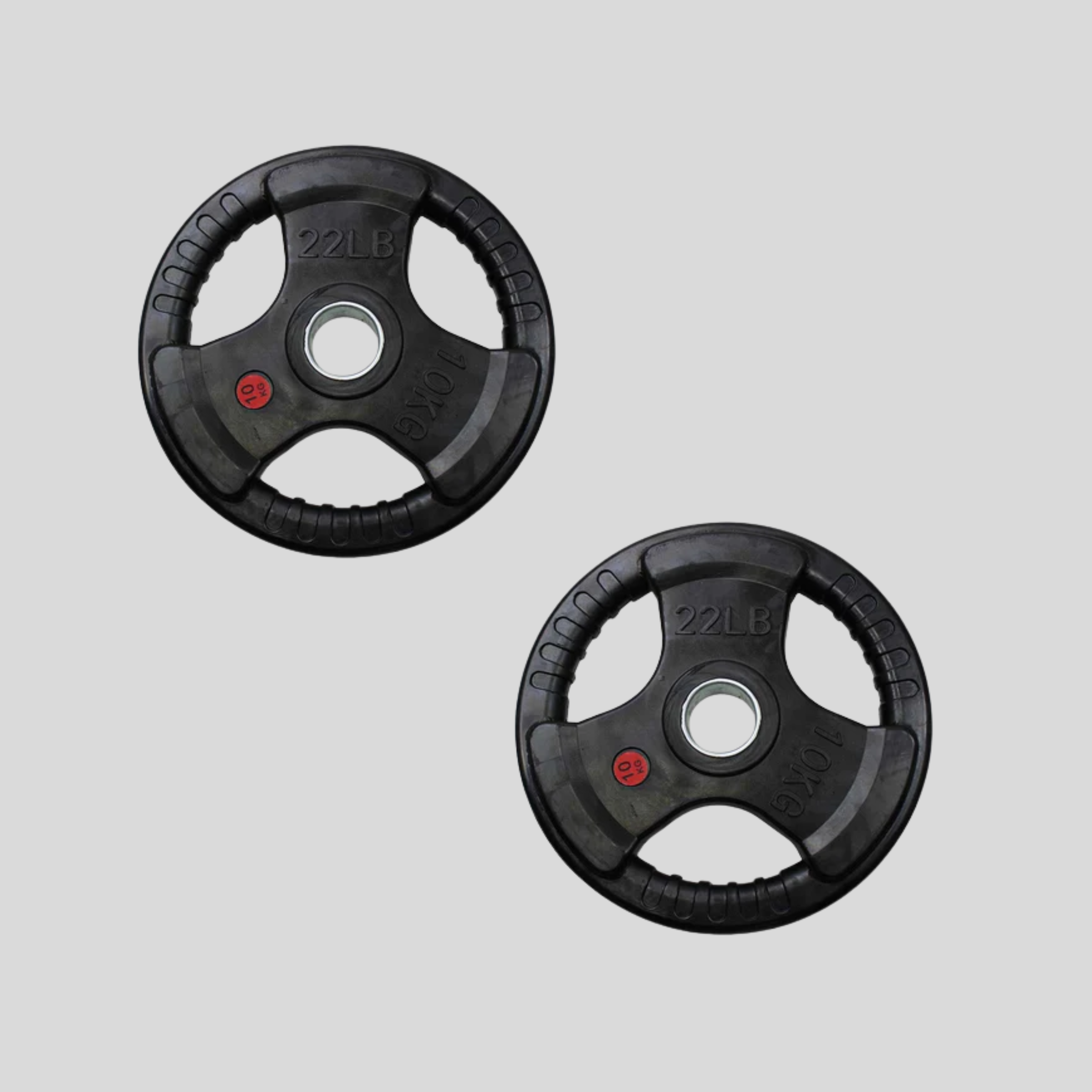 Par De Discos Olímpicos de 22 lb 10kg c/u Fitness Crossfit Profesionales Metal recubiertos de plastico