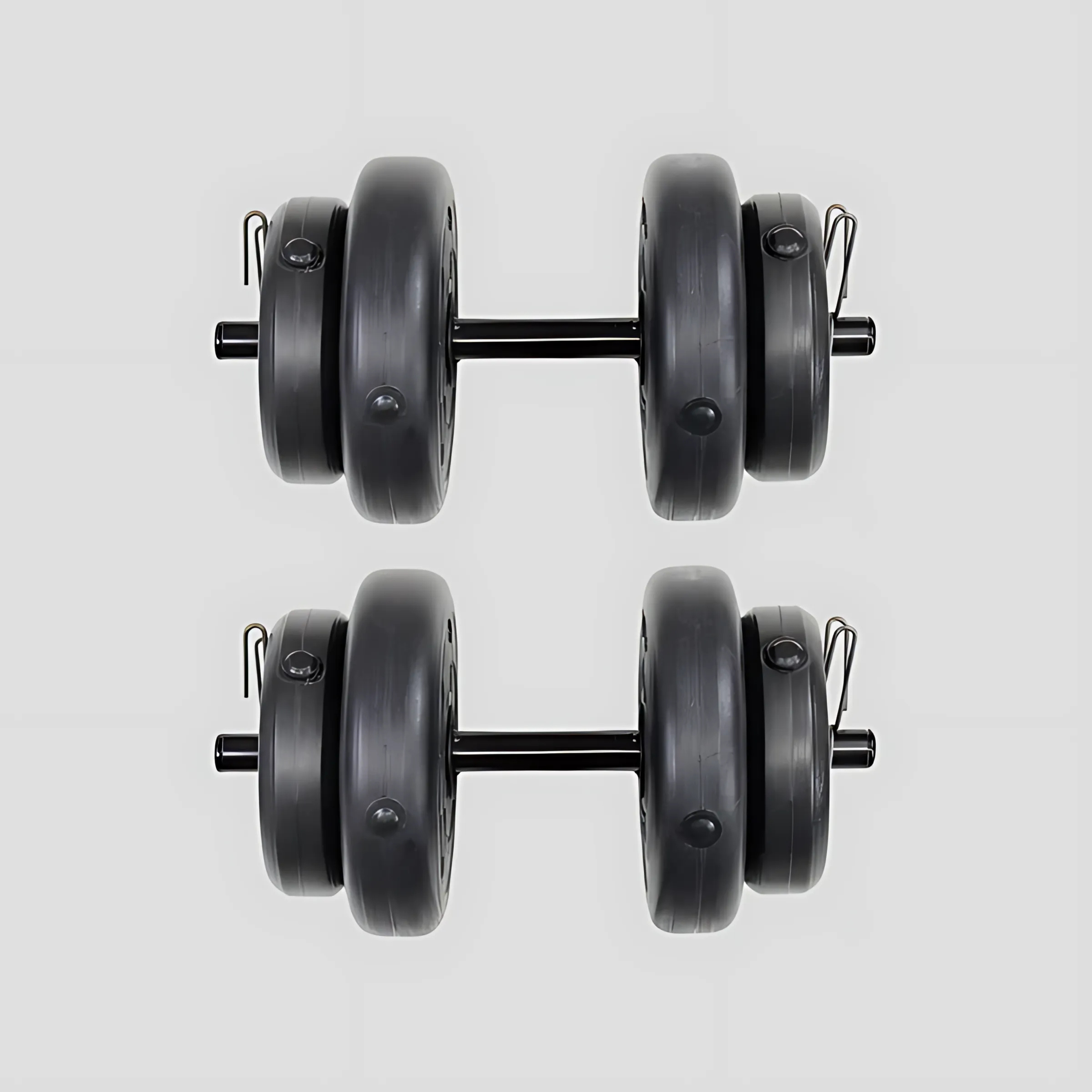 Mancuernas Ajustables 60 lb (Par) con Discos de Plástico y Seguros de Mariposa/Peso Total 60 lb para Entrenamiento