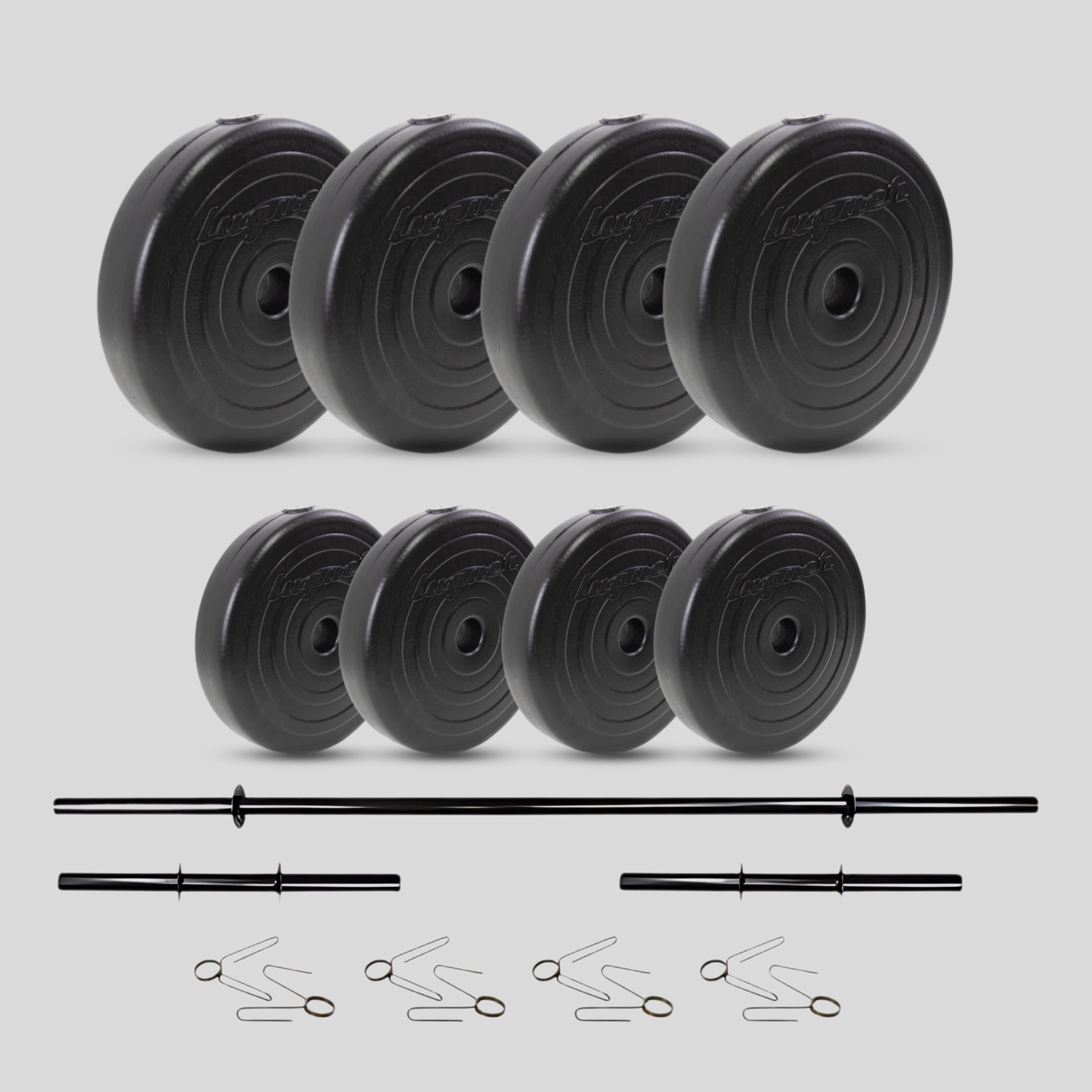 Set De Barra y Mancuernas Ajustables De 60 lb Discos Intercambiables