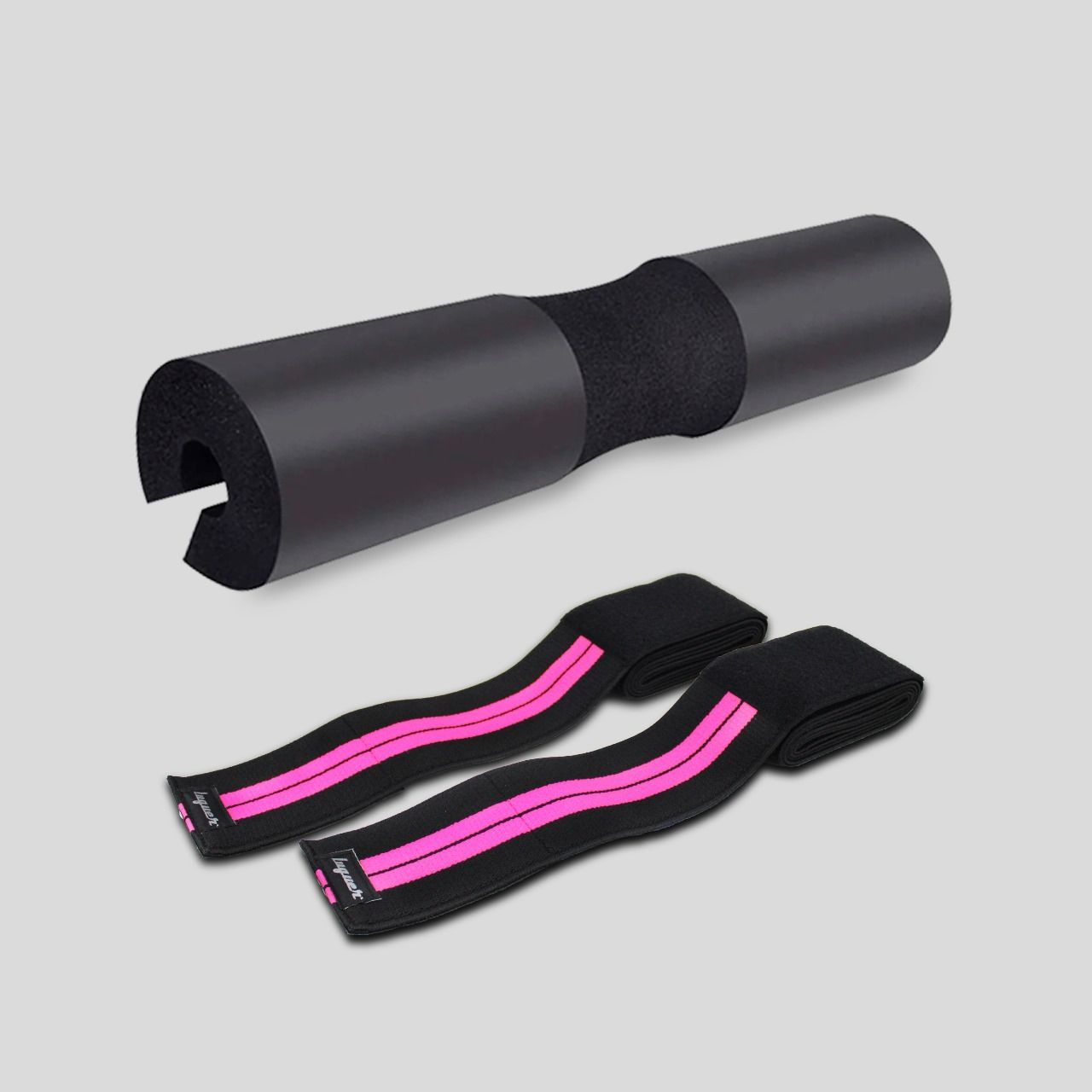 Kit de Gym con Cojín para Barra y Vendas para Rodillas con Velcro Ajustable Material Duradero y Cómodo, Ideal para Entrenamientos Intensos y Levantamiento de Pesas