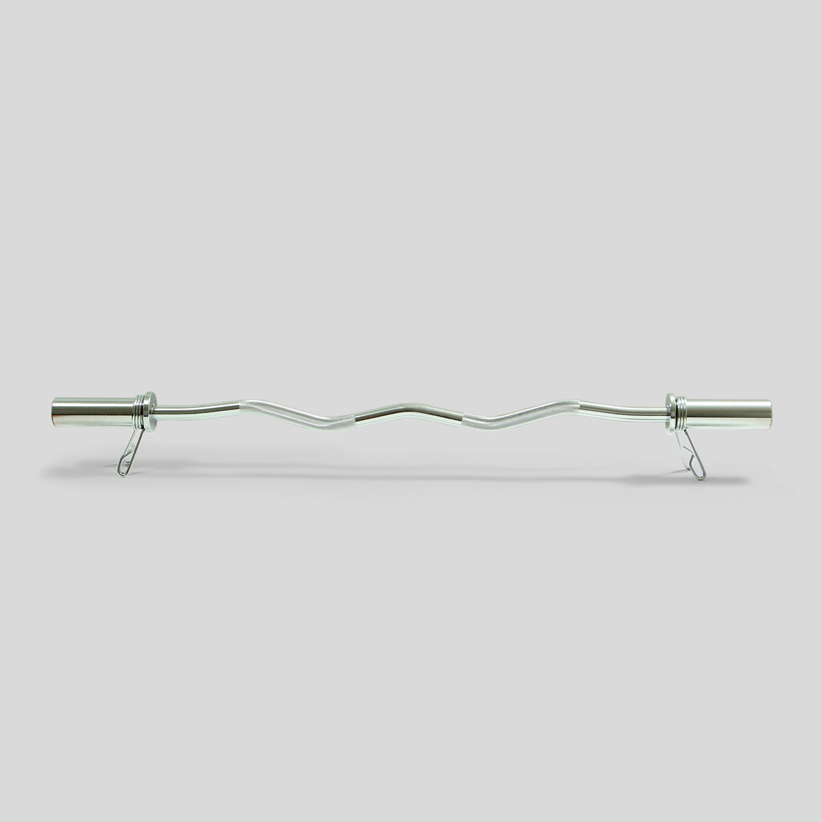 Barra Z Curva Semi Olímpica Cromada 120cm Uso Profesional Para Pesas O Discos Con Seguros