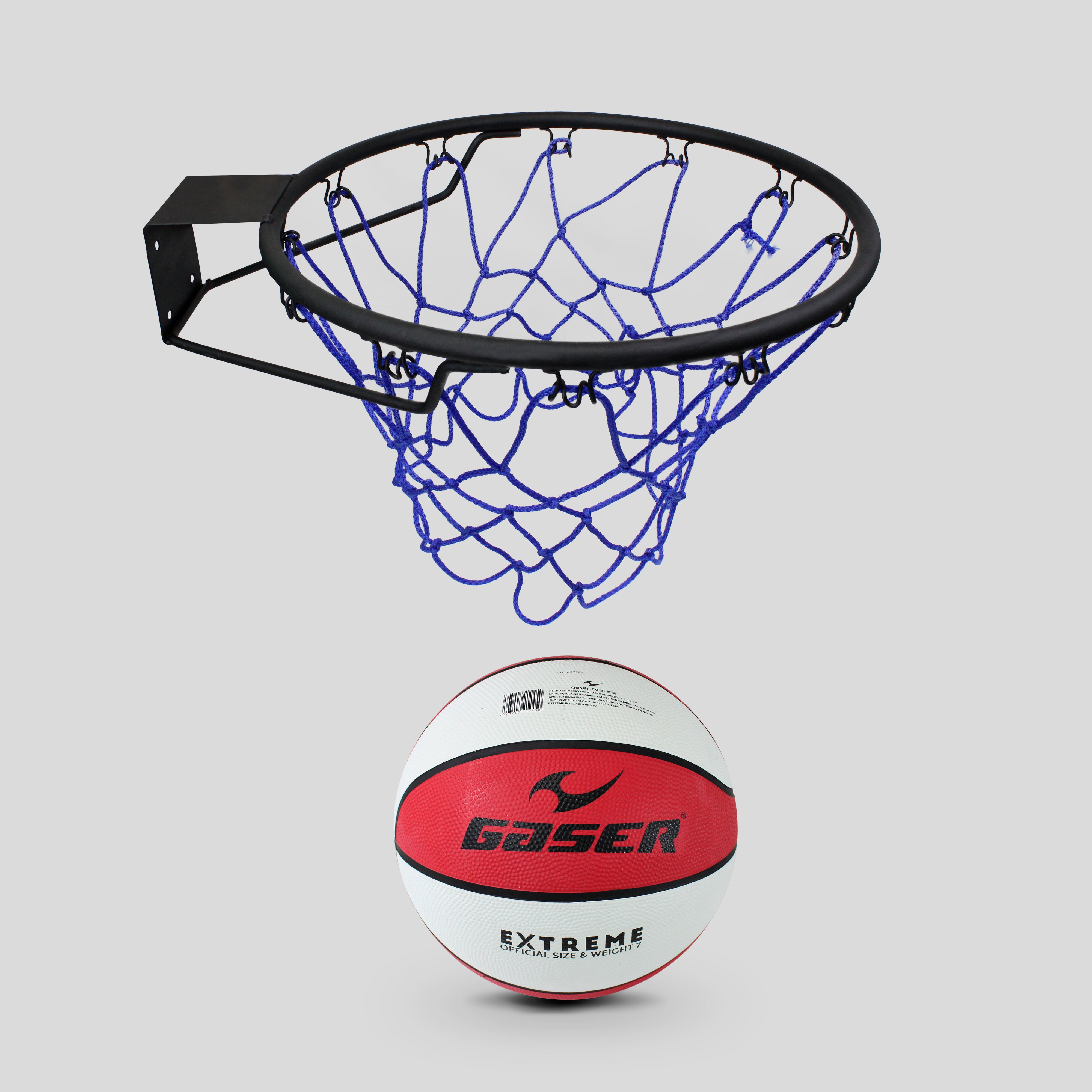Aro de Básquetbol Profesional de Metal con Red y Balón Incluido Kit Completo para Canchas