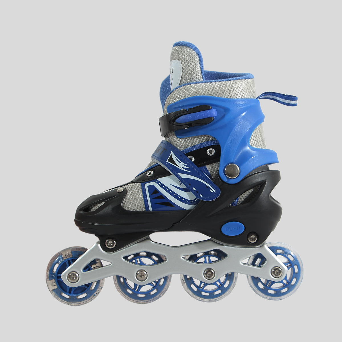 Patines De Linea Llanta De Goma Ajustables 4 Ruedas Fitness