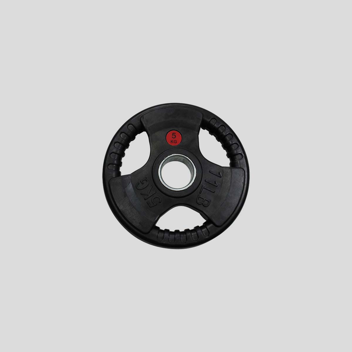 Disco Olímpico de 11 lb / 5 kg con Agarradera Metal Recubierto de Caucho para Barra de 2 Pulgadas