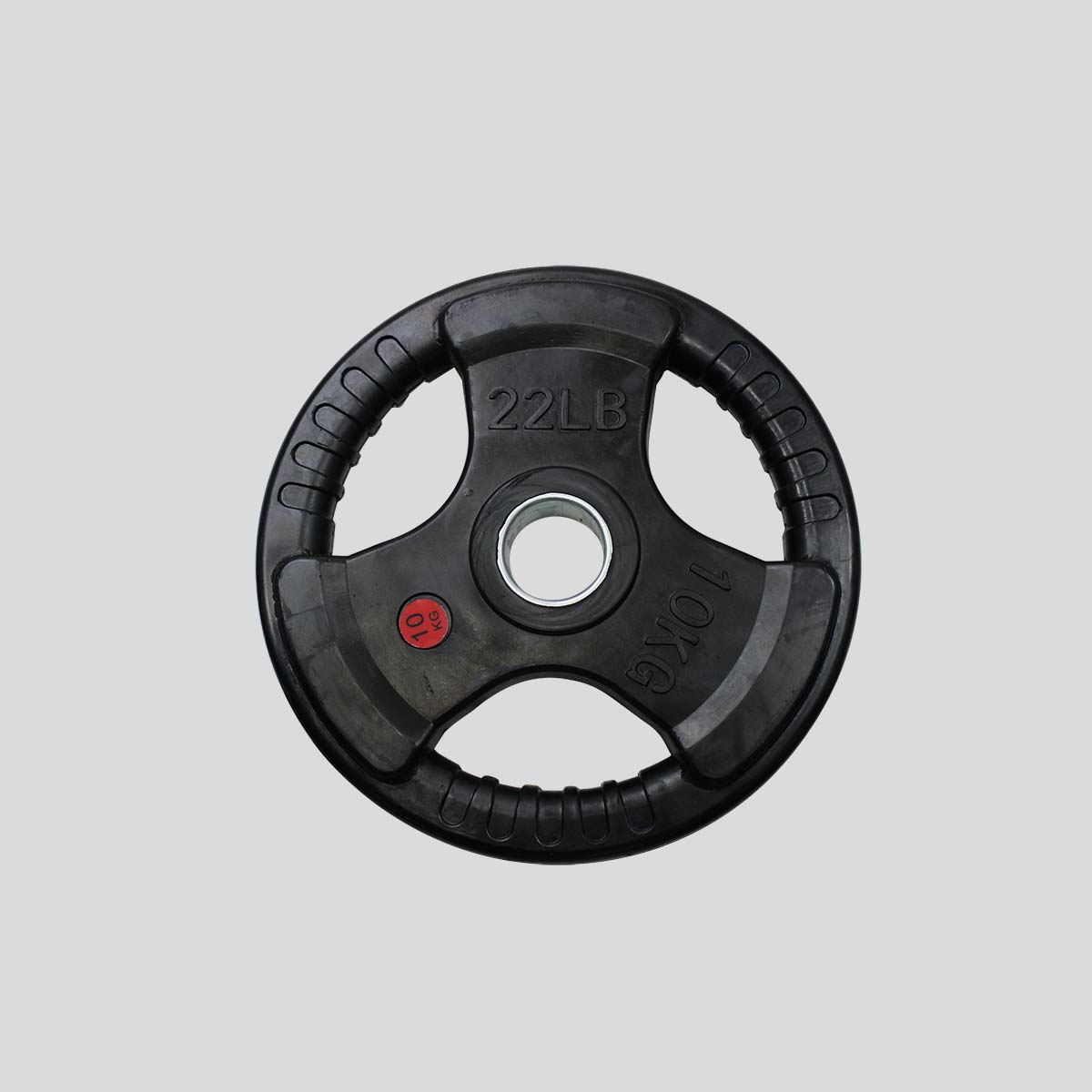 Disco Olímpico de 22 lb / 10 kg con Agarradera Metal Recubierto de Caucho, para Barra de 2 Pulgadas