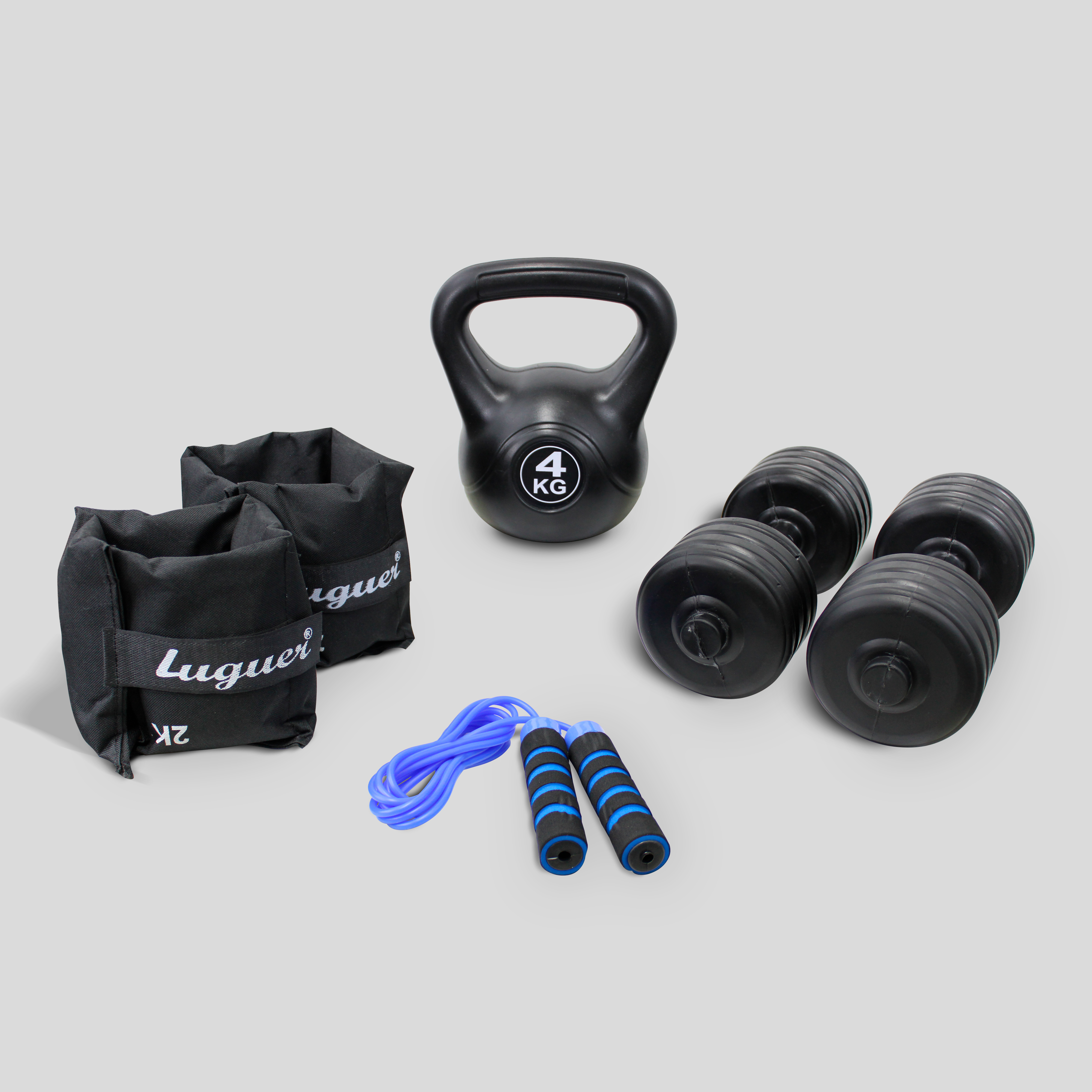 Kit De Polainas 2kg, Mancuernas 3.5kg, Pesa Rusa 4kg Y CuerdaKit De Polainas 2kg, Mancuernas 3.5kg, Pesa Rusa 4kg Y Cuerda