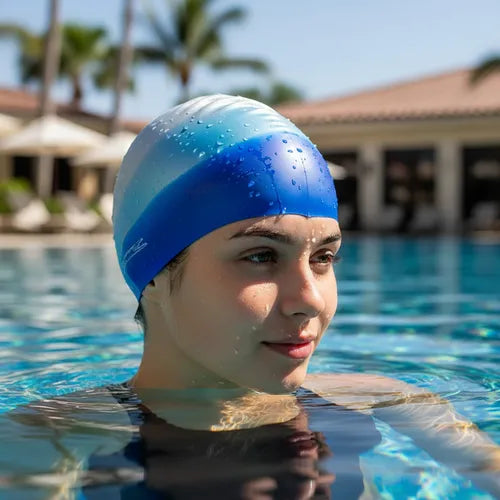 Gorra de Silicón para Natación, Resistente al Cloro Ideal para Entrenamiento y Competencia