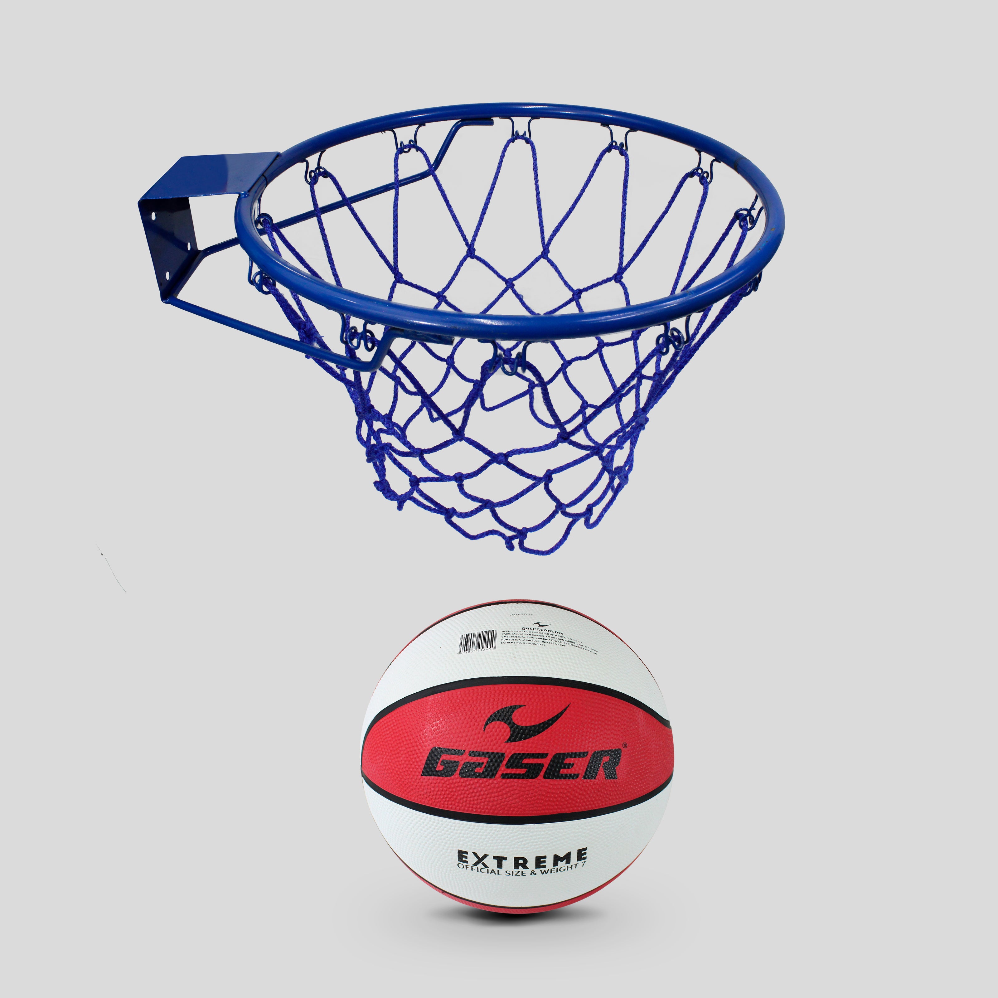 Aro de Básquetbol Profesional de Metal con Red y Balón Incluido Kit Co